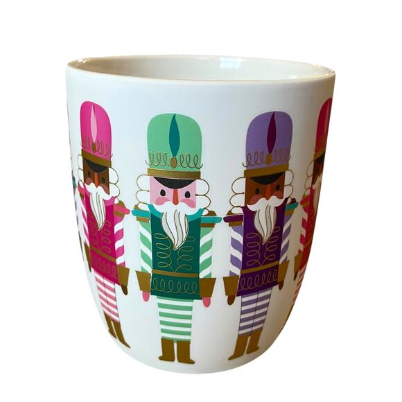 2pc Peppermint & Pine Christmas NUTCRACKER Soft Touch Mugs Pop of Color Holiday - Picture 3 of 13